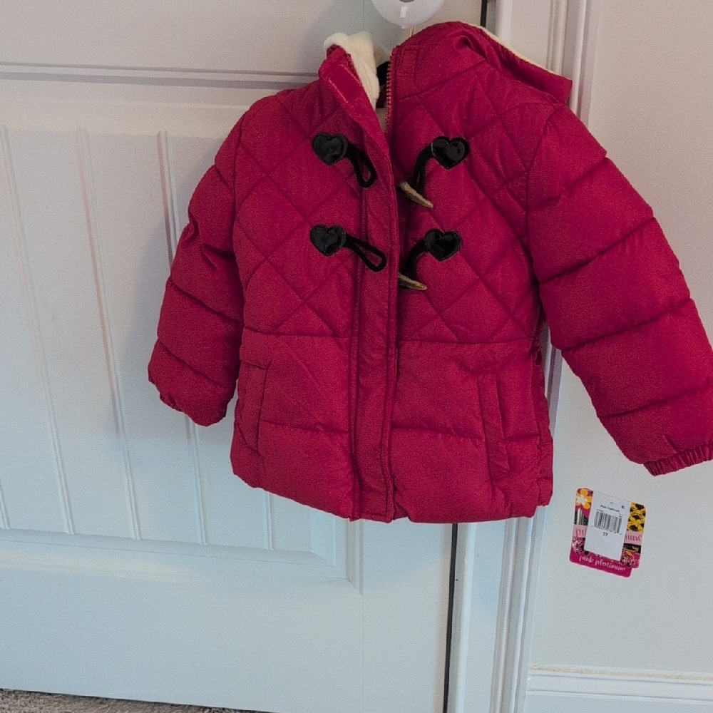Pink Platinum Kids Puffer Jacket - Red